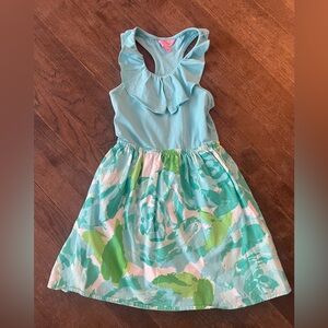 EC Lilly Girls size L(8-10) Floral knit dress with Ruffle